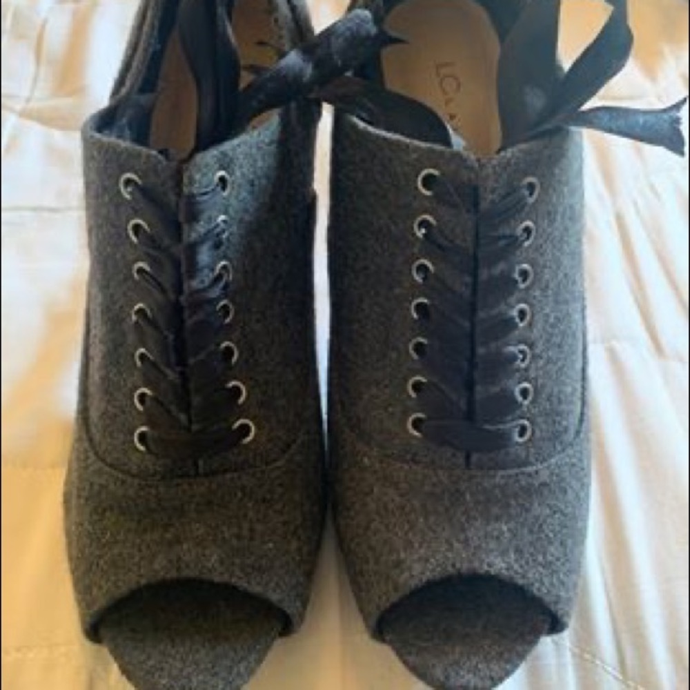 Lauren Conrad lace up Oxford style heels